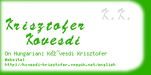 krisztofer kovesdi business card